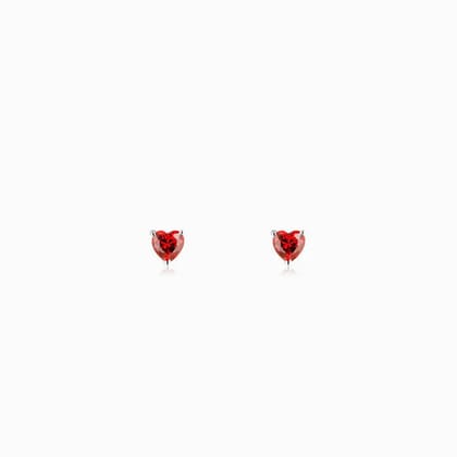 Silver Valentine Heart Stud Earrings