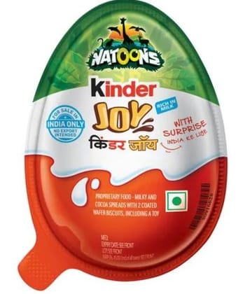 Kinder Joy Chocolate - Rich & Creamy, Natoons, With Suprise Toy, 20 gm