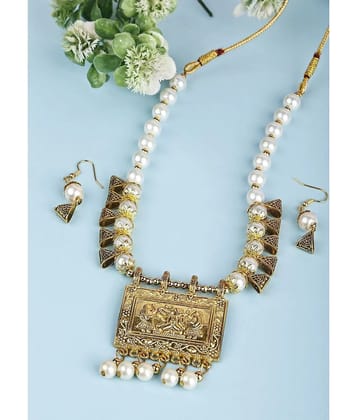 Sunhari Jewels Off White Alloy Necklace Set ( Pack of 1 ) - Off White