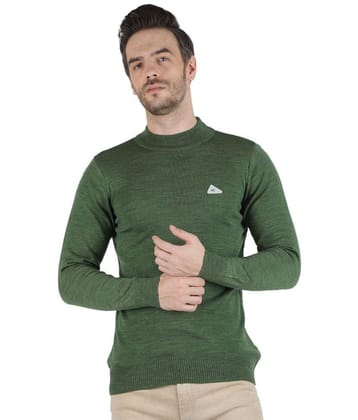 Monte Carlo - Olive Woollen Blend Mens Pullover Sweater ( Pack of 1 ) - None