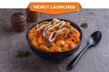 Hot Garlic Mac N Cheese Pasta Bowl With Paneer Tikka