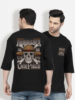 Mugiwara Black Oversized T-shirt-S / Black