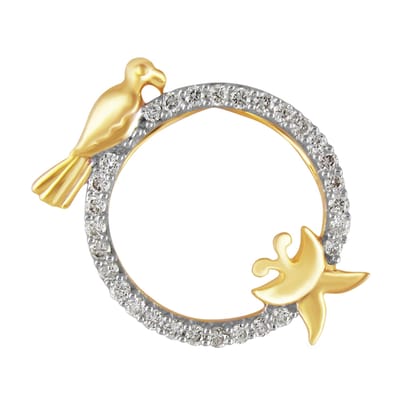 Senco Gold 18K Yellow Gold Whispering Birds Diamond Kids Pendant (Gold Weight -  1.3 g / 0.13 Ct / HI-SI)