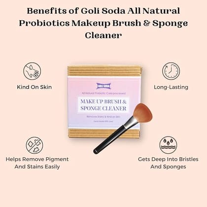 Goli Soda All Natural Probiotics Make Up Brush & Sponge Cleaner - 90 Gms (Pack Of 2)