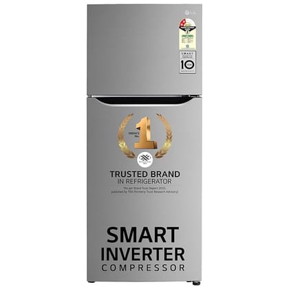 LG 242L Frost Free Refrigerator: Smart Inverter, Multi Air Flow, LED Lighting, MOIST N FRESH, 5.0/5 stars.-shiny steel