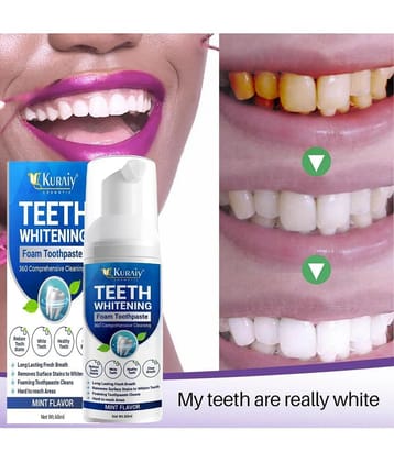 KURAIY Teeth Whitening Oral Hygiene Breath Toothpaste Foam 60ML