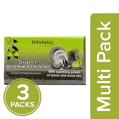 Patanjali Super - Dishwash Bar, 3x145 g Multipack