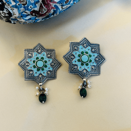 Agura Enamel Silver 925 Earrings