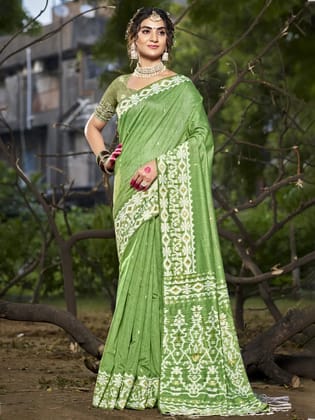 Green Cotton Saree