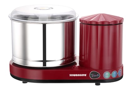 2 Lit VARNA Table top Wet Grinder with Attachment - Maroon 