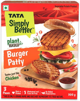 Tata Simply Better Plant-Based Burger Patty, 300g