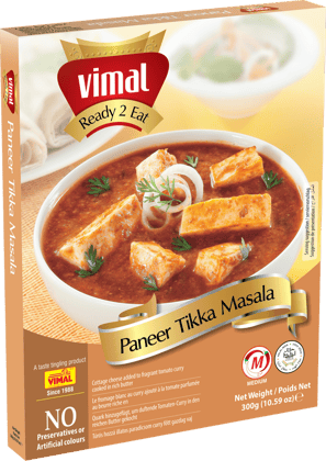 VIMAL Ready to Cook and EatDelicious Paneer Tikka Masala Punjabi Vegetarian Meal with No Added Preservative and Colours - 300g(Pack of 4)