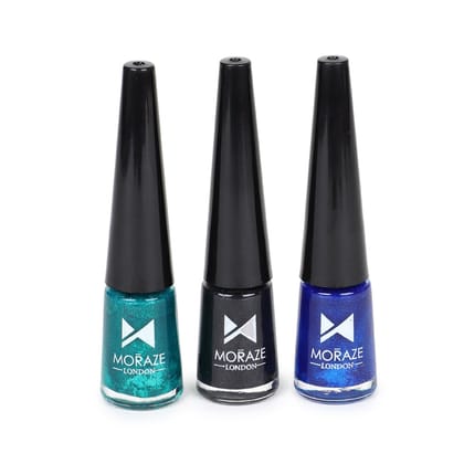 Moraze Glitter Eyeliners For Women Long Lasting  Water Proof BlackBlueGreen Pack Of 3-Moraze Glitter Eyeliners For Women, Long Lasting & Water Proof (Black+Blue+Green) (Pack Of 3)