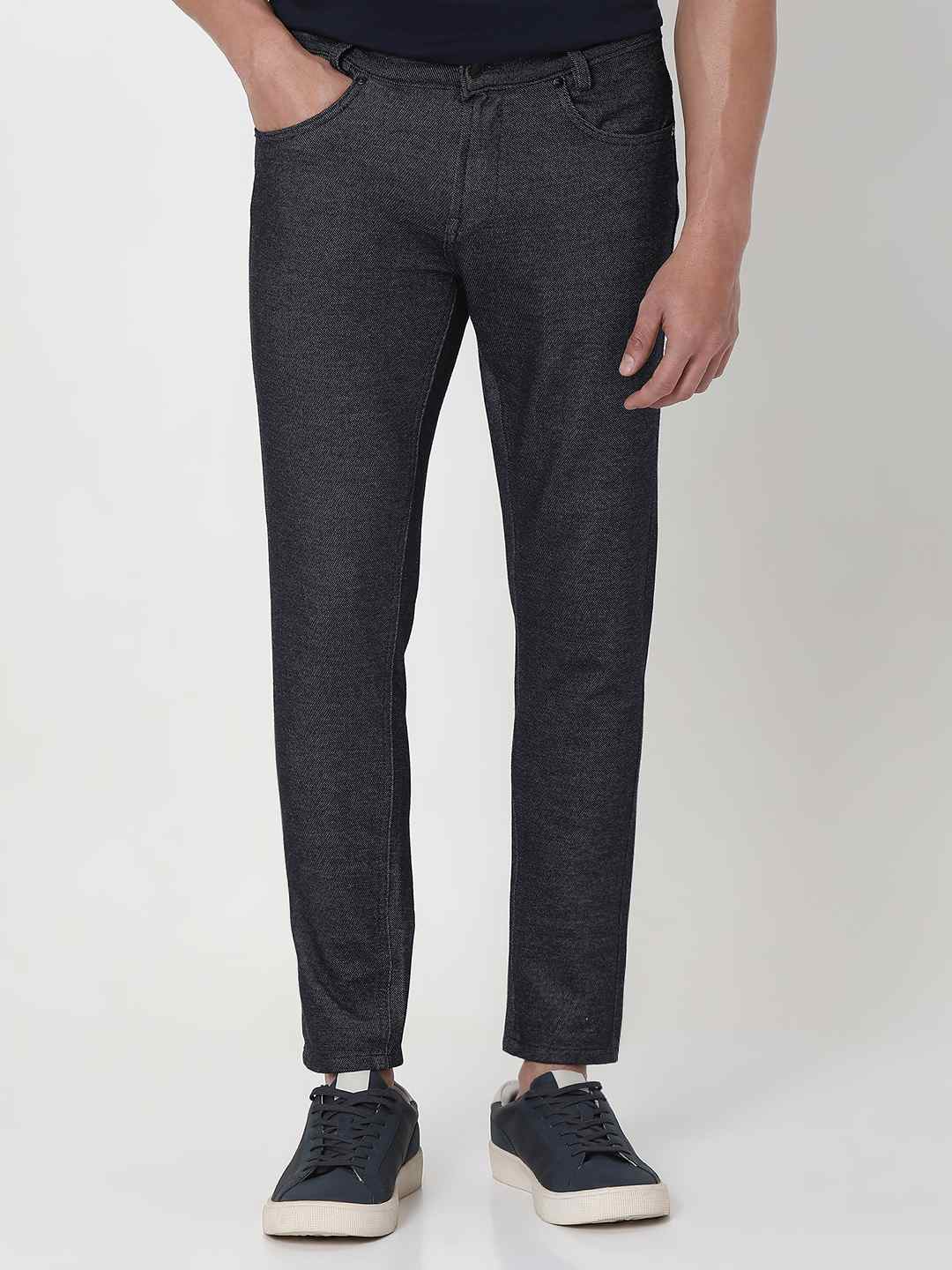Mufti Dark Indigo Blue Ankle Length Denim Deluxe Stretch Jeans