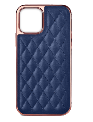 Excelsior Premium Electroplated PU Leather Back Cover case For Apple iPhone 14-Blue