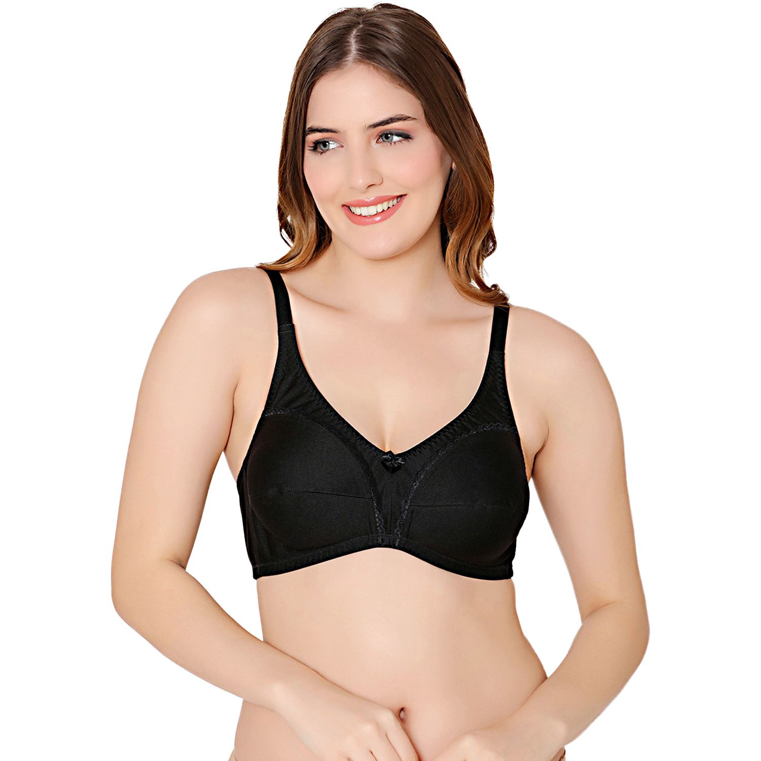 Bodycare polycotton wirefree adjustable straps designer non padded bra-1585B