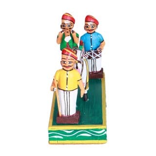 Lepakshi Handicrafts Kondapalli Gangireddu Wooden Toy Set - Handcrafted Traditional Decor and Gift for Festivals and Home (Multicolor, 8 x 3.5 x 6 Inches)