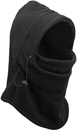 Motoway Men's and Women's Windproof Outdoor Full Cover Fleece Thermal Winter Cap Face Mask Balaclava for Hiking, Camping, Cycling, Skiing, Snowboarding Free Size, Black