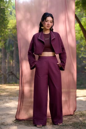 Burgundy Trousers-Rosin green / XS