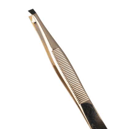 Slant Tip Tweezer/Plucker for Eyebrows, Upper Lips & Small hairs- Golden (GB-3022)