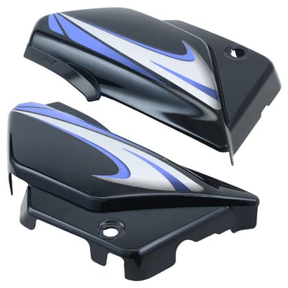 Side Panel / Side Cowl Set Fit For Hero Splendor Plus Latest (Alloy Wheel) Black (Blue Sticker)**