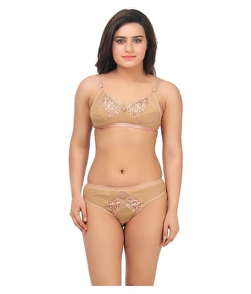 TCG Beige Lace Bra & Panty Set - 34