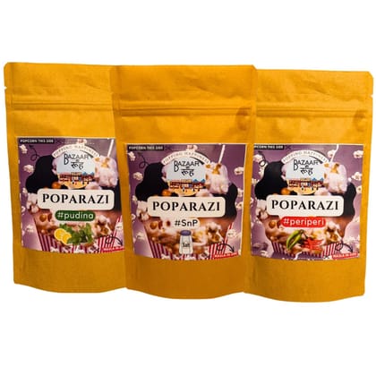 BazaaRooh Instant Popcorn (Pack of 6) Made in Natural Coldpressed Oil with Sprinklers (600 Gms)