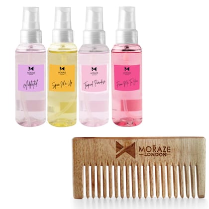 Moraze Combo Pack of Neem Comb  Body Mist (Pack of 4)