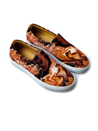 Men Printed Canvas Slip-On Sneakers