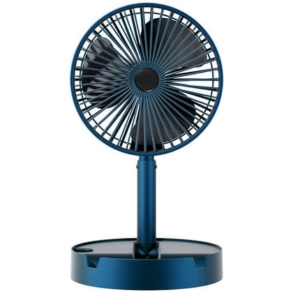 4642 Telescopic Electric Desktop Fan, Height Adjustable, Foldable & Portable for Travel/Carry | Silent Table Top Personal Fan for Bedside, Office Table (Battery Not Include)