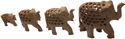Bharat Traders Wooden Netted Elephant - None