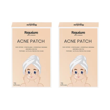 Rejusure Acne Patch: Waterproof, Absorbs Pimple Overnight, Reduces Oil, Covers Zits & Blemishes, For All Skin Types, Men & Women, Pack of 2-Rejusure Acne Patch | Waterproof, Absorbs Pimple Overni