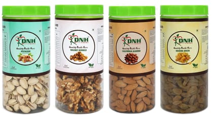 DRY FRUITS COMBO 600 GRAMS  PACK  150G X 4 PC