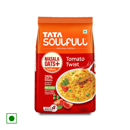 Tata Soulfull Tomato Twist Masala Oats+ With Millets, 38 gm Pouch