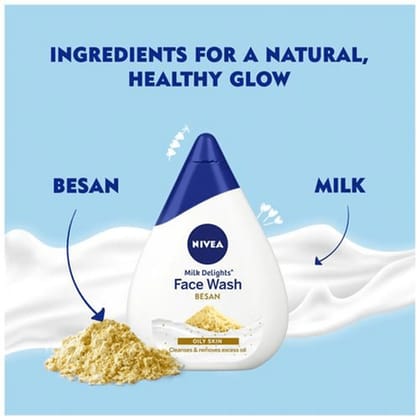 Nivea Milk Delights Gram Flour Face Wash, 100 ml Bottle