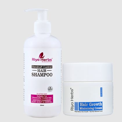 Hair Growth Minimizing Cream & Dandruff Control Shampoo Combo