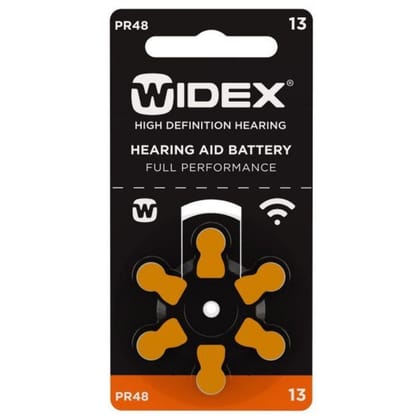 Widex Hearing Aid Batteries size 13 | 1 Packet (6 Batteries)