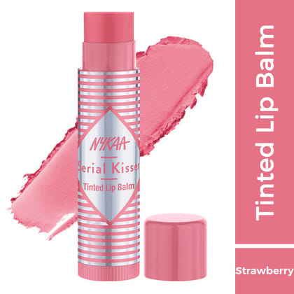 Nykaa Serial Kisser Moisturising Tinted Lip Balm With Shea Butter & Vitamin E - Strawberry(4.2g)