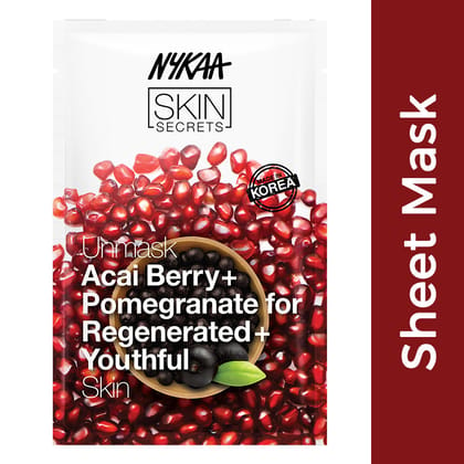 Nykaa Skin Secrets Exotic Indulgence Acai Berry + Pomegranate Sheet Mask For Youthful Skin(20ml)