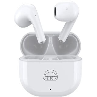 EKKO Earbeats T02 True Wireless Earbuds: 10MM Drivers, Mass Bass, Bluetooth 5.0, Ultimate Comfort, 3-Hour Playback (White)