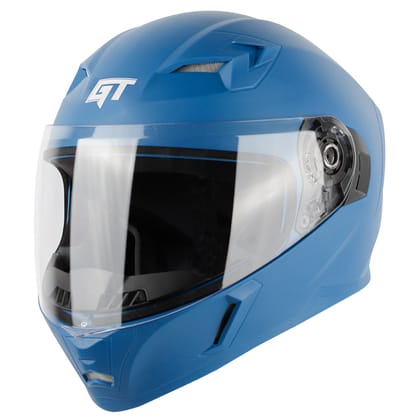 Steelbird SBA-21 GT Full Face Helmet for Men and Women (Dashing Blue with Clear Visor)-Medium 580 MM