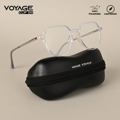 Voyage Transparent Wayfarer TR Clip-On Polarized Sunglasses for Men & Women (2182PMG4660-C2)