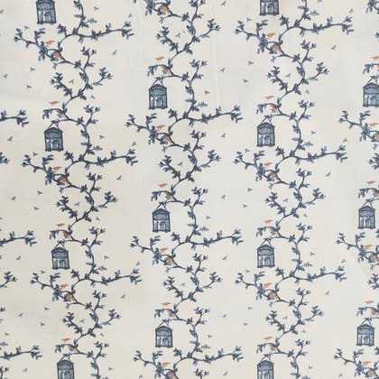 Cotton duck fabric for upholstery- bird house-1 meter