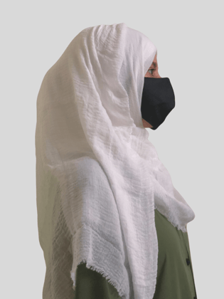 Nabia White Ragular Use Cotton Crinkle Women’s Hijab-Free