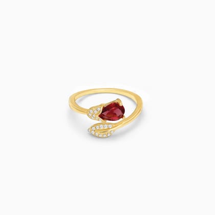 Golden Wine Twirling Petal Ring