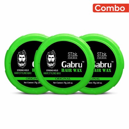 ST.bir Gabru Hair Wax - Strong Hold 75gm (Pack of 3)