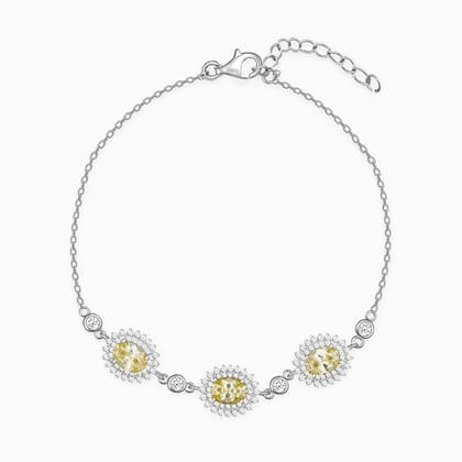 Silver Yellow Sunshine Trio Bracelet