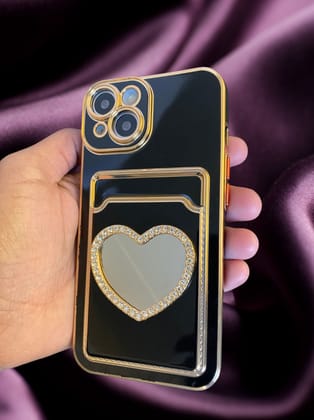 Bling Diamonds Heart Card Holder Cover-iPhone 13