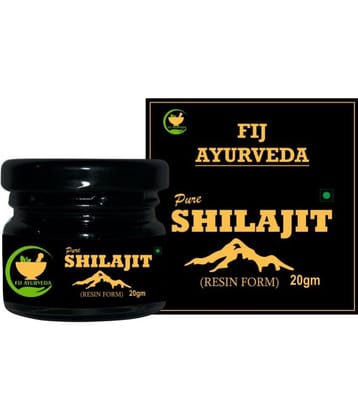 FIJ AYURVEDA Pure Ayurvedic Shilajit/Shilajit Resin (Semi Liquid) - 20Gm (Pack of 1)
