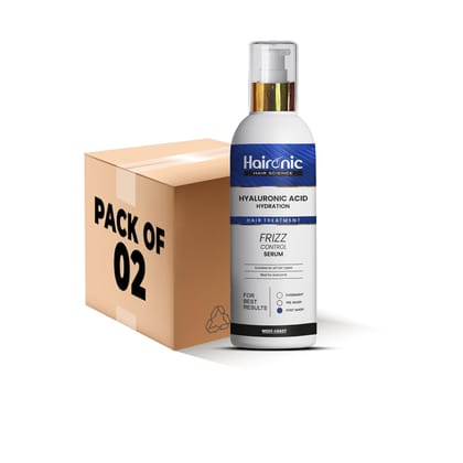 Haironic Hyaluronic Acid Hair Serum, Hydrating, Controls Frizz, Brittleness, Hair Loss, All Hair Types, 100ml, Pack of 2-Haironic Hyaluronic Acid Hair Serum, Hydrating, Controls Frizz, Hair Loss,